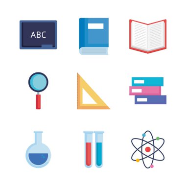 Renkli Öğrenme ve Bilim Araçları Vektör Koleksiyonu