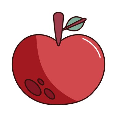 Çizgi Sanatıyla Sulu ve Lezzetli Kırmızı Elma Çizimi