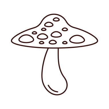 Büyülü Tasarımlar İçin Orman Mantar Vektörü İllüstrasyonu