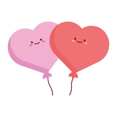 Renkli balonlar Mutlu karakter tasarımı