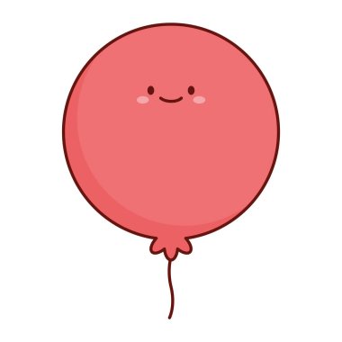 Renkli balonlar Mutlu karakter tasarımı