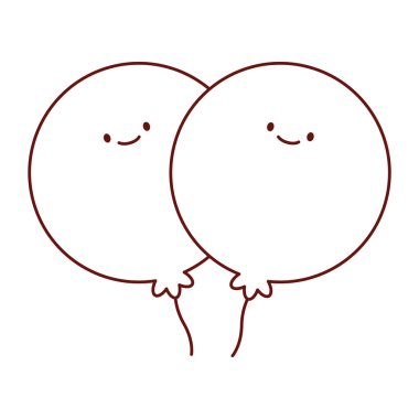 Renkli balonlar Mutlu karakter tasarımı