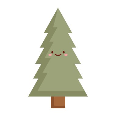 Düz Vektör Evergreen Çam Tasarımı