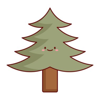 Düz Vektör Evergreen Çam Tasarımı
