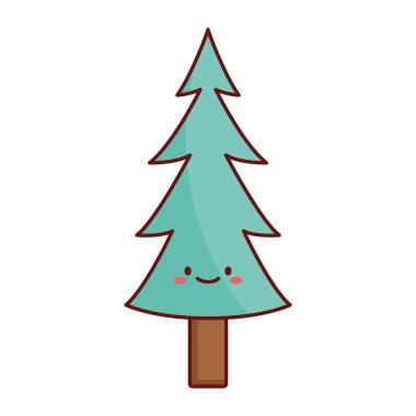 Düz Vektör Evergreen Çam Tasarımı