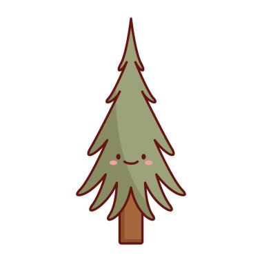 Düz Vektör Evergreen Çam Tasarımı