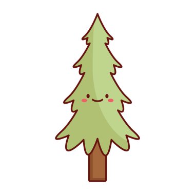 Düz Vektör Evergreen Çam Tasarımı