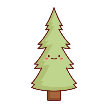 Düz Vektör Evergreen Çam Tasarımı