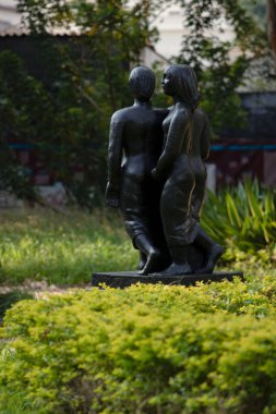 Brezilya 'nın So Paulo kentindeki Pinacoteca bahçesindeki sanat eseri heykeli..