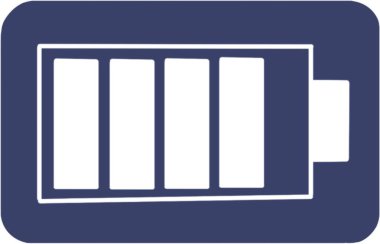 Mavi arkaplanda pil simgesi, vektör illüstrasyonu 10.