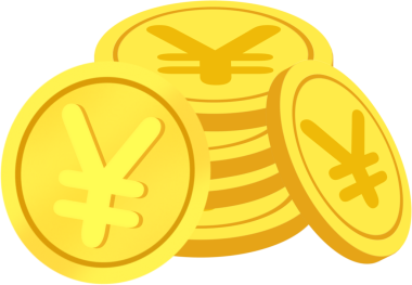 Bozuk para yığını 3 Yen işaretli bir yığın altın para.