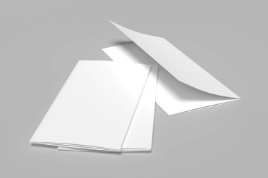 Üç katlı broşür. Boş model.
