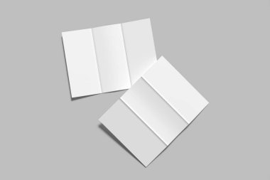 Üç katlı broşür. Boş model.