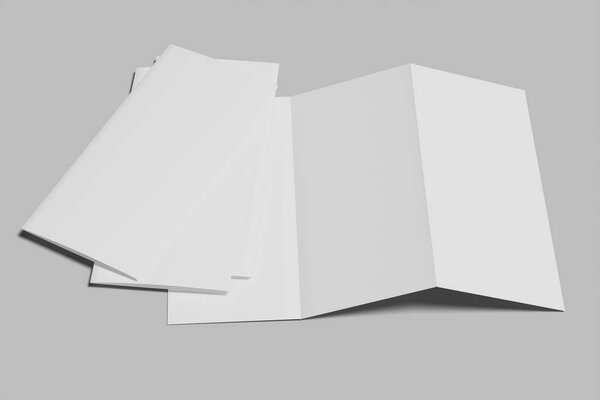 Tri fold brochure blank mockup