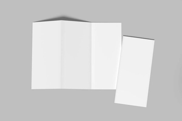 Tri fold brochure blank mockup