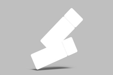 Tasarım veya tasarım sunumu için boş bilet. 3d resimleme