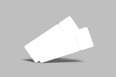 Tasarım veya tasarım sunumu için boş bilet. 3d resimleme