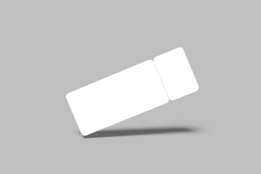 Tasarım veya tasarım sunumu için boş bilet. 3d resimleme