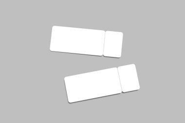 Tasarım veya tasarım sunumu için boş bilet. 3d resimleme