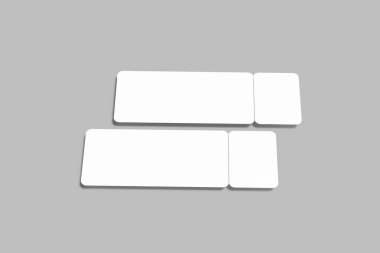 Tasarım veya tasarım sunumu için boş bilet. 3d resimleme