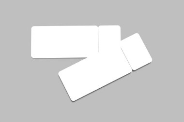 Tasarım veya tasarım sunumu için boş bilet. 3d resimleme