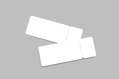 Tasarım veya tasarım sunumu için boş bilet. 3d resimleme