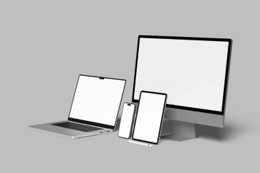 Çoklu aygıtlar karşıt web sitesi boş maketi