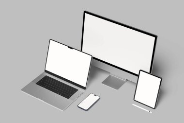 Çoklu aygıtlar karşıt web sitesi boş maketi