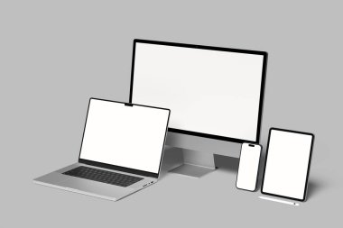 Çoklu aygıtlar karşıt web sitesi boş maketi