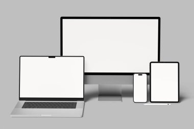 Çoklu aygıtlar karşıt web sitesi boş maketi