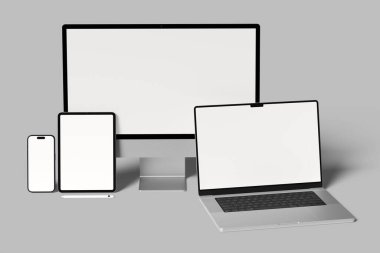 Çoklu aygıtlar karşıt web sitesi boş maketi