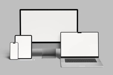 Çoklu aygıtlar karşıt web sitesi boş maketi