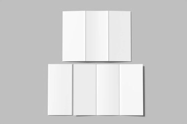 Üç katlı broşür, boş model.