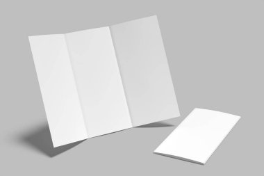 Üç katlı broşür, boş model.