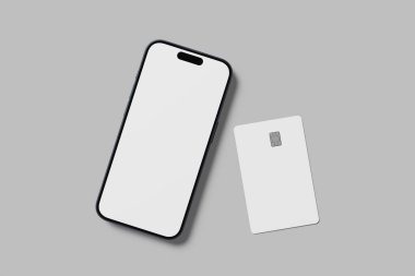 Akıllı telefon ve kredi kartı boş maketi