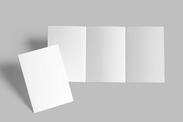 a5 trifold brochure blank mockup