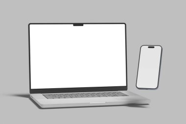 Gerçekçi dizüstü bilgisayar ve akıllı telefon modeli