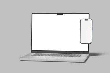 Gerçekçi dizüstü bilgisayar ve akıllı telefon modeli