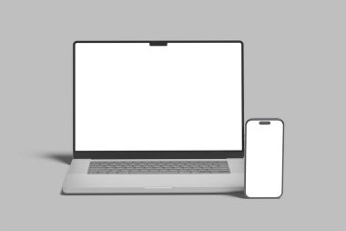 Gerçekçi dizüstü bilgisayar ve akıllı telefon modeli
