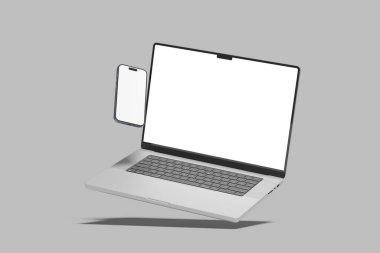 Gerçekçi dizüstü bilgisayar ve akıllı telefon modeli