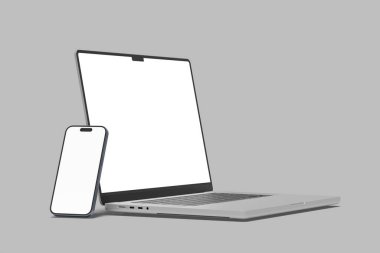 Gerçekçi dizüstü bilgisayar ve akıllı telefon modeli