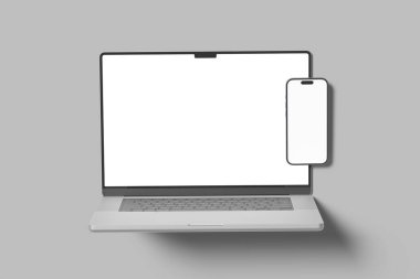 Gerçekçi dizüstü bilgisayar ve akıllı telefon modeli