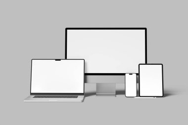 Çoklu aygıtlar karşıt web sitesi boş maketi