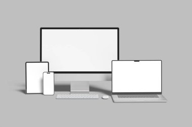 Çoklu aygıtlar karşıt web sitesi boş maketi