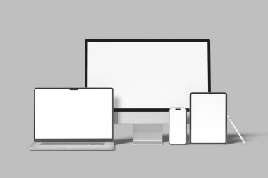 Çoklu aygıtlar karşıt web sitesi boş maketi