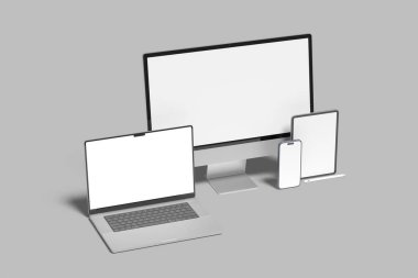 Çoklu aygıtlar karşıt web sitesi boş maketi