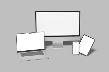 Çoklu aygıtlar karşıt web sitesi boş maketi