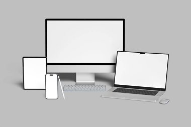 Çoklu aygıtlar karşıt web sitesi boş maketi