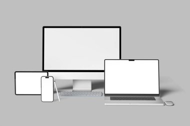 Çoklu aygıtlar karşıt web sitesi boş maketi