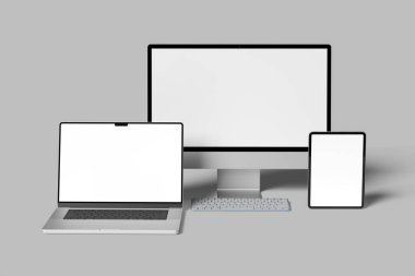 Çoklu aygıtlar karşıt web sitesi boş maketi